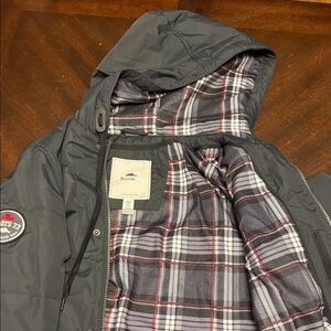 Roots Charcoal Jacket with Plaid Interior